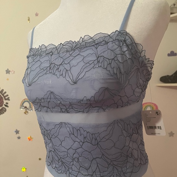 FREE PEOPLE ꔹ Double Date Embroidered Mesh Crop Camisole - Picture 9 of 16